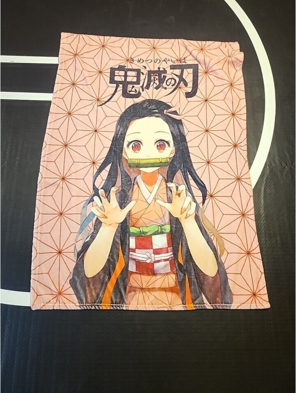 Demon Slayer Nezuko Kamado Character Art Throw Blanket 50”x60” Multi-Color Pink